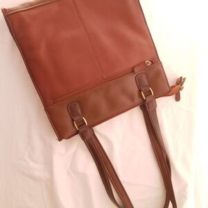 Genuine Brown Leather purse with multiple compartments